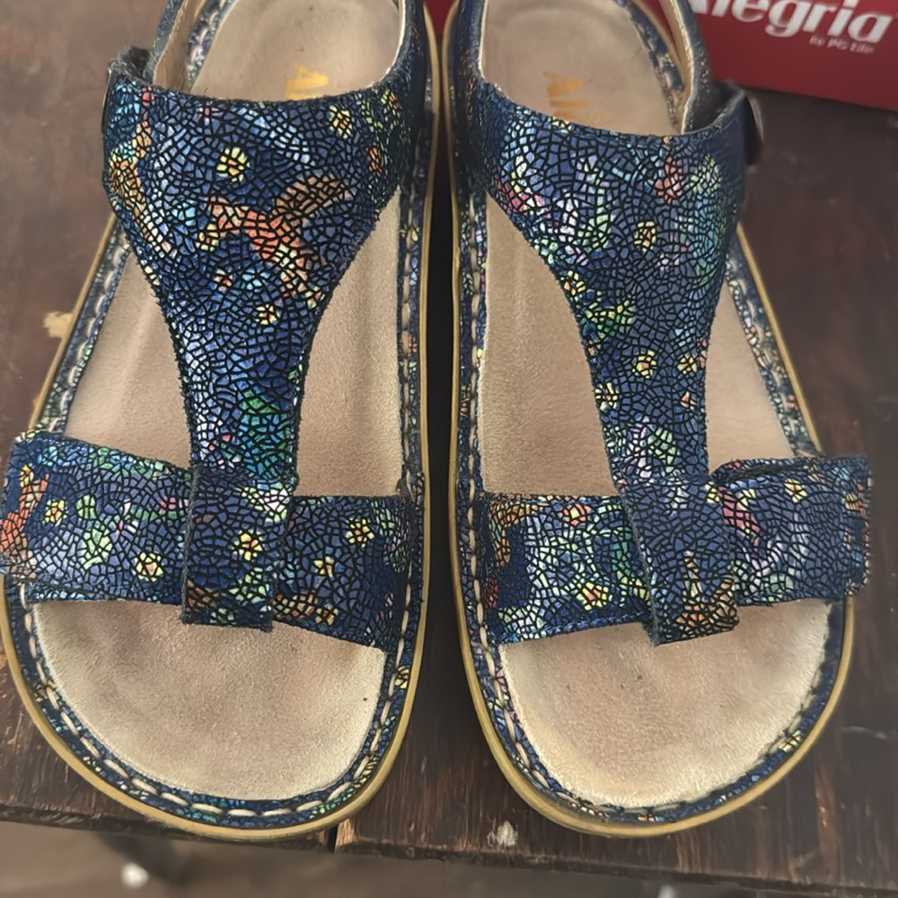 Alegria Women's Blue Multi-Color Sandals - Picture 4 of 7